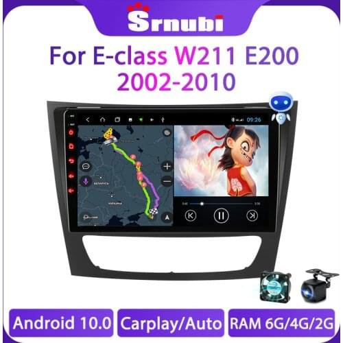 Srnubi Android 10 for Mercedes Benz E Class E-Class W211 W219 E200 E220 E300 2 Din Car Multimedia Player Radio GPS DVD Head Unit