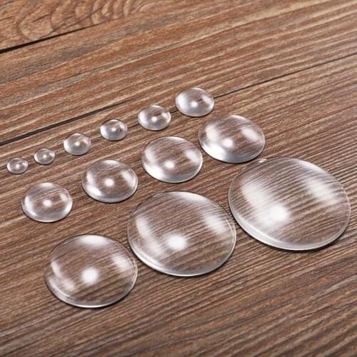 Time Gem Glass Patch DIY Jewelry Accessories Round Special White Embryo Oblate Crystal Concave-convex Glass Patch 6-35mm