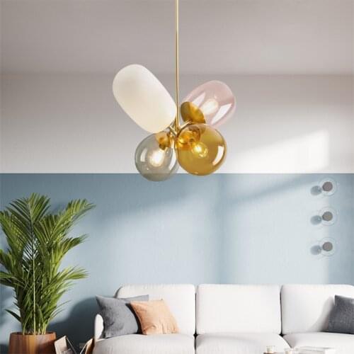 Nordic Colorful balloon Glass LED Pendant Lights Lovely Children Room Bedroom Dining Room Hanging Lamps Lighting Luminaire decor