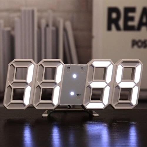 LED Digital Clock 3D Stereo Electronic Wall Clock Chinese Modern Style Glow in The Dark for Living Room 3D alarm clock