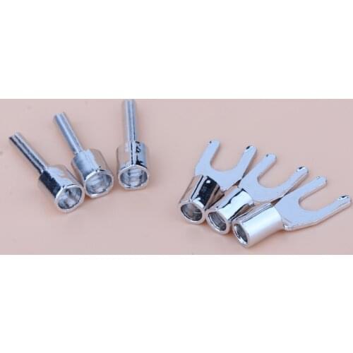 Pure Copper Rhodium plated High-end Power Connector for Y Lug terminal 3spade+3banana