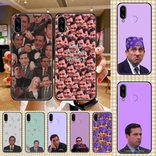 Funny Michael Scott Phone case For Huawei Honor 6 7 8 9 10 10i 20 A C X Lite Pro Play black art bumper pretty back tpu