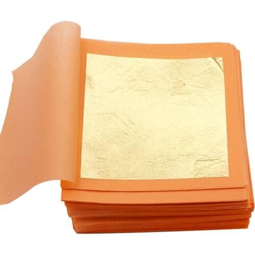 Edible Gold Leaf Sheets Pure Gold Foil 9.33x9.33cm for Cake Decoration,Skin Care 25pcs/Booklet Gold Leaf Gilding