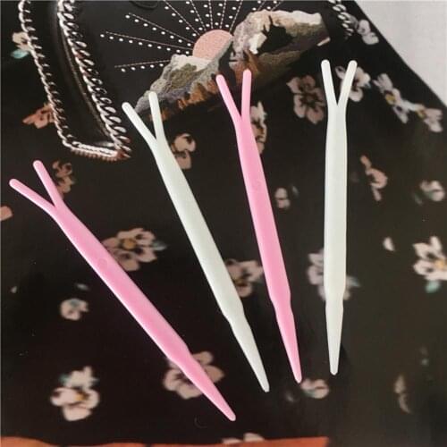 100pcs Eyelid Tools Y Type Special Mounting Fork Sticks Eyelash Tweezers Eye Tape Tools Double Eyelids Make Up Tools
