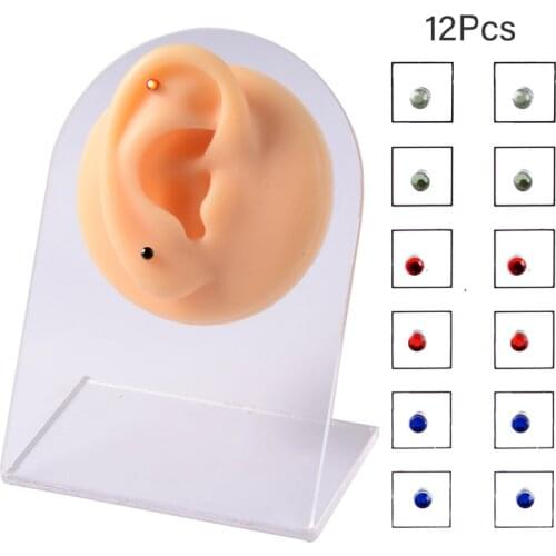 12PCS Magnet Ear Tragus Cartilage Lip Labret Stud Nose Ring Fake Cheater Non Pierced Jewelry Magnetic Earring Piercings