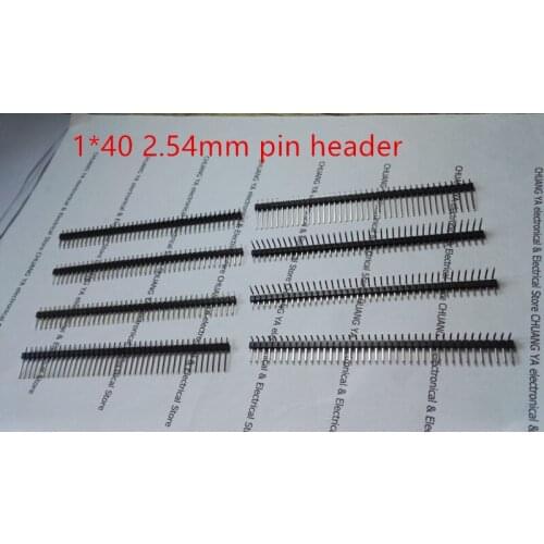 2.54mm 1*40P single row pin or female header Connector Straight Curved special long iron copper Gold-plated needle