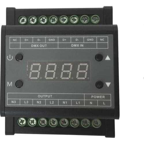 3channels 1A/CH Led DMX Triac Dimmer Brightness Controller AC90V-240V LED Dimmer for Led Panel Light