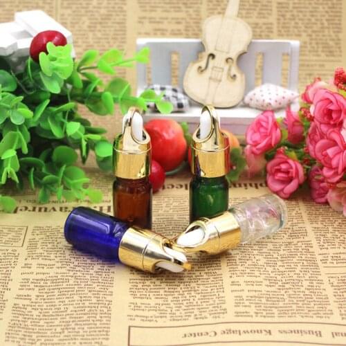 5ml Durable Amber Glass Liquid Reagent Pipette Bottle Eye Dropper Drop Aromatherapy Refillable Bottles 10pcs/lot