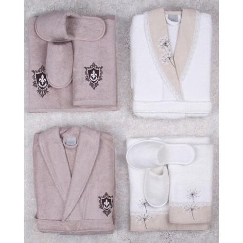 Bamboo 8 pieces Towel & Bathrobe for couples set