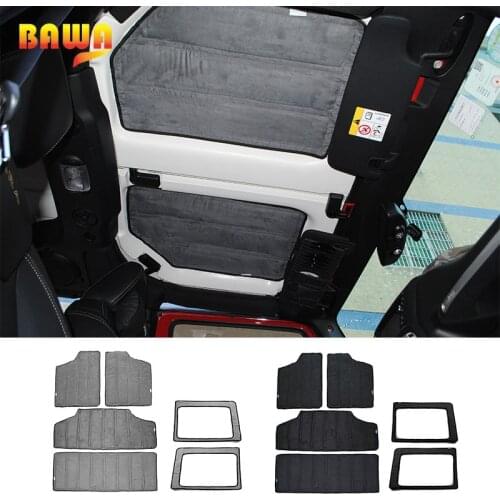 BAWA Heat Insulation Cotton Pad for Jeep Wrangler JK 2012-2017 Headliner Roof and Rear Window Insulation Kit 2 4 Doors