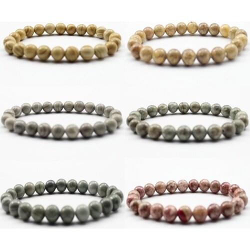 8mm Natural Stone Beaded Bracelet Men Women Jewelry Lava Rock Yellow Green Red Grain Healing Beads Stretch Charm Yoga Bangle