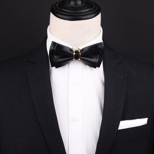 Exclusive design of double bowtie stage evening dress wedding groom groomsman ties for men
