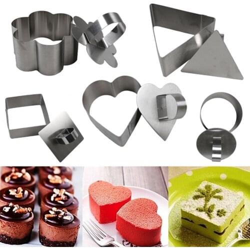 Stainless Steel Cookie Cutter Flower Heart Triangle Cake Mold Pastry Baking Tool