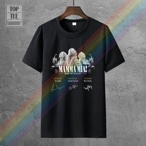 Mamma Mia Here We Go Again Donna Shophie Signature T Shirt Black Cotton Men S6Xl