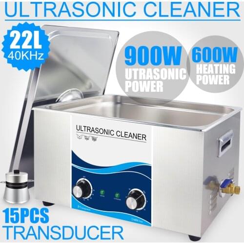 22L Ultrasonic Cleaner 480W~900W Power 40KHZ Industrial SUS Bath Remove oil rust Lab Motor Car Dental Circuit Board Cleaning