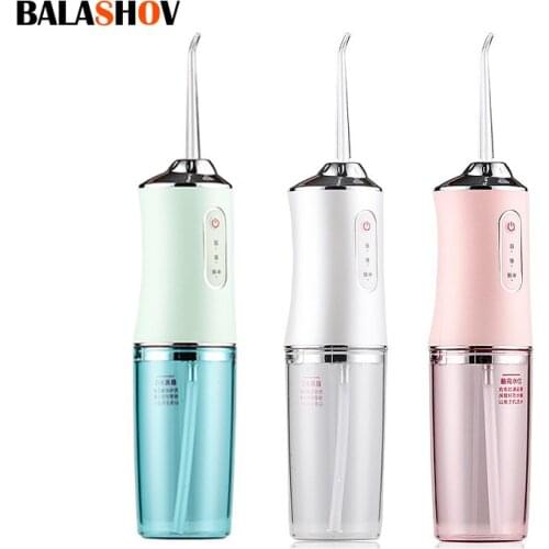 Oral Irrigator USB Rechargeable Water Flosser Cordless Portable Portable Dental Water Jet 220ML Tank Waterproof Teeth Cleaner