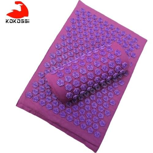 KoKossi Acupressure Mat Head Neck Back Foot Massage Cushion Pillow Yoga Mat Anti-stress Massager Relieve Stress Body Fatigue
