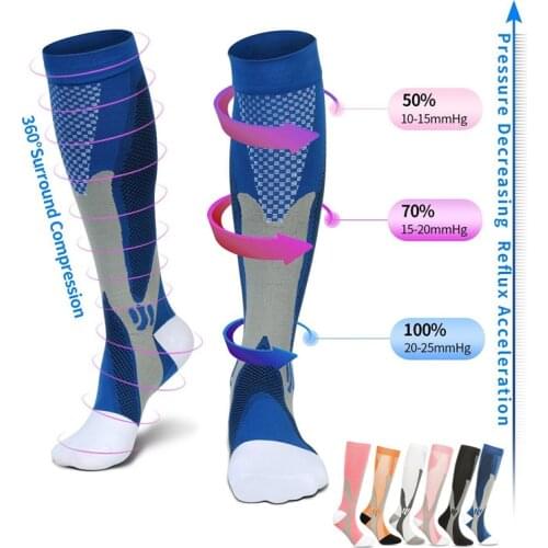 Compression Socks Football Socks Running Outdoor Sports Crossfit Flight Travel Nurses Men WomenCompression Stockings