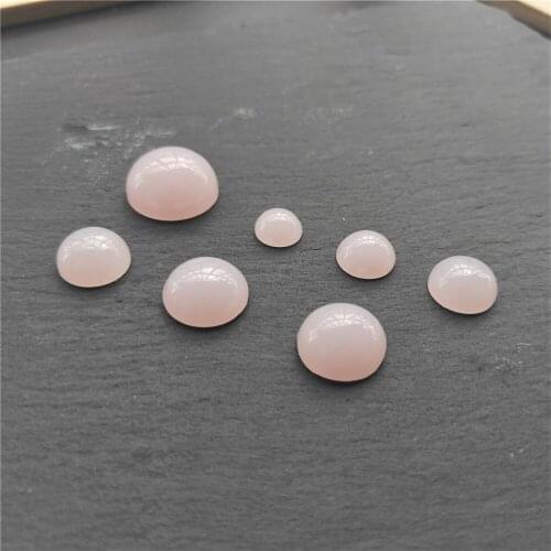 20pcs 10-20mm Round Resin Faux Rose Quartz Flatback Cabochon Embellishment Beads for DIY Pendant Jewelry Making Findings Craft