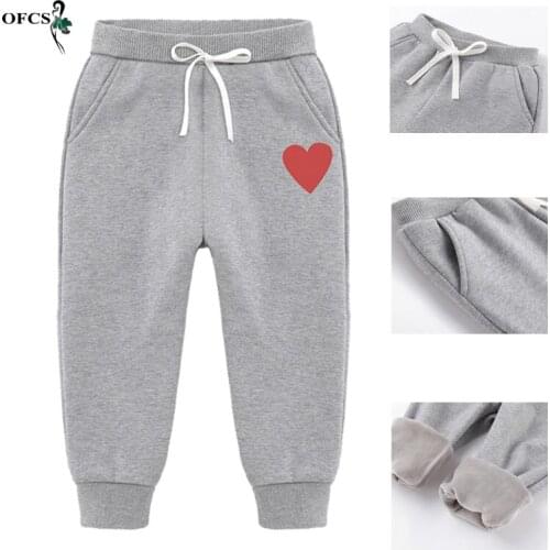 Winter Kids Keep Warm Pants 2-12Years Old Basic Plus Velvet Girls Boys Leggings Childrens Cotton Stretch Trousers Soft Clothing