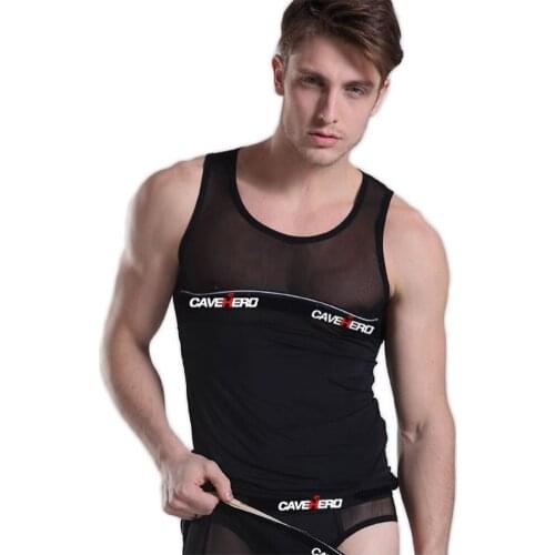 Men Mesh Patch Silky Tank Top Fitness Summer Undershirt Casual Sleeveless Shirts Gym Bodybuilding Workout Singlet Vest