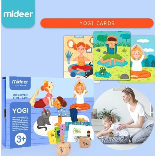 Mideer Family Yoga Game Cognitive Yogi Cards baby fitness parent-child interactive enlightenment game card Toys