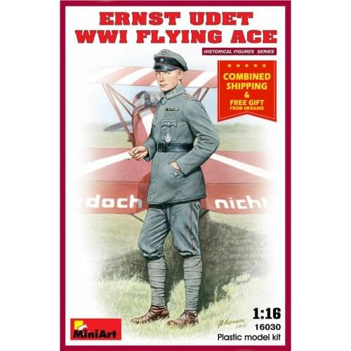 Miniart 16030 - 1/16 Historical Figures Ernst Udet WWI Ggerman Flying Ace
