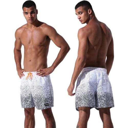 Floral Printed Design Men Quick Drying Summer Beach Shorts Casual Breathable Male Athletic Running Gym Swimwear Shorts