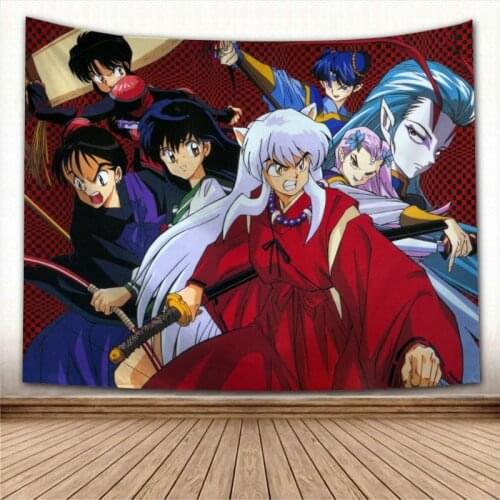 Custom Inuyasha Wall Hanging Tapestry Sheets Home Decorative Tapestries Beach Towel Yoga Mat Blanket Table Cloth Wall Tapestry