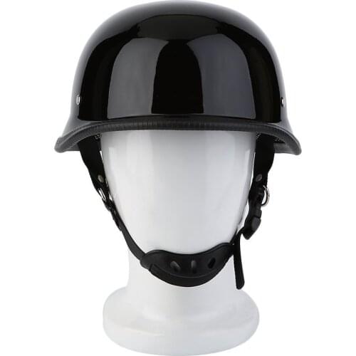 German Style M/L/XL Vintage Motorcycle Cruiser Helmet Half Face German Helmet Motorcycle Helmet Bright Black Car-styling