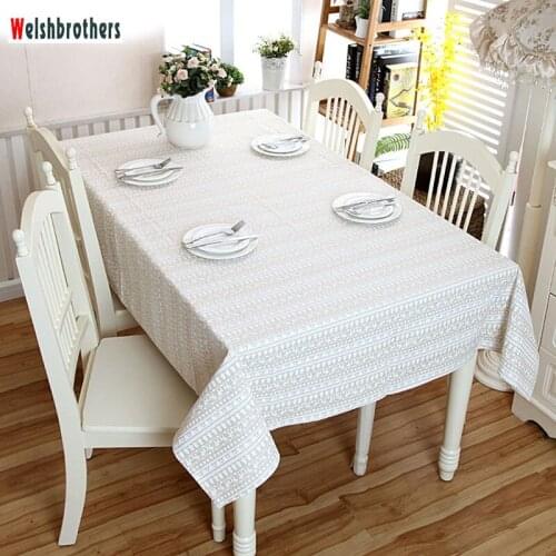 2018New tablecloth holiday holiday pattern linen cotton tablecloth This is a birthday party Christmas dinner home decoration