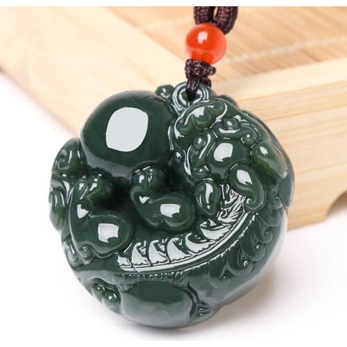 Natural Jade Necklace Jadeite Fine Hand-Carved Necklace Women Pendants Charm Jewelry Necklace Fashion Accessories