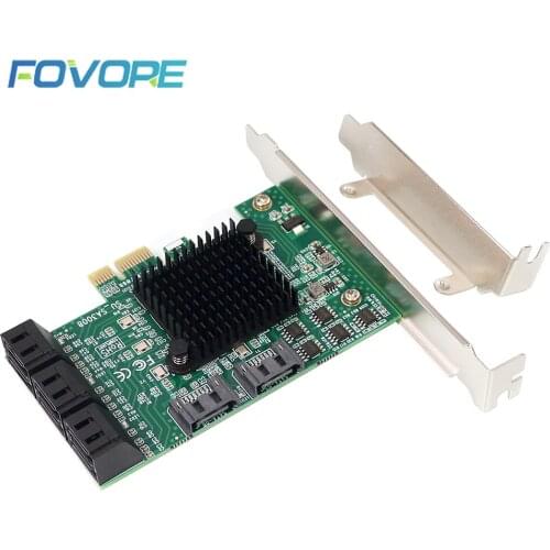 PCI e to 8 Port SATA 6Gb SSD 3 III 3.0 Converter SATA3 PCIe PCI-e Controller Expansion Adapter Card Add On Cards