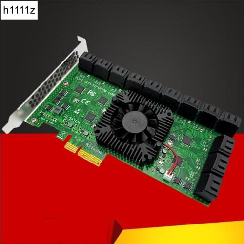 Chia Mining Riser PCIe to 24 Ports SATA 3.0 6 Gbps SSD Adapter PCI-e PCI Express x4 Controller Expansion Card Supports x4 x8 x16