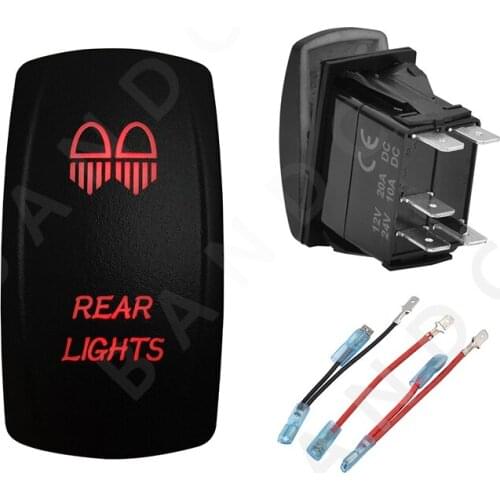 Jumper Wire Set，REAR LIGHTS 12V 24V Car Boat Caravan Rocker Switches Waterproof Car Buttons Dual Red LED Lights Interior Parts