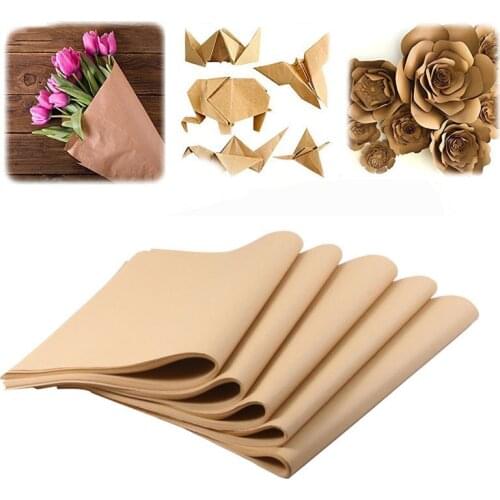 5Pcs 72*52cm Brown Kraft Paper Gift Box And Flower Wrapping Paper DIY Hand Painted Graffiti And Printing Paper Envelope Paper