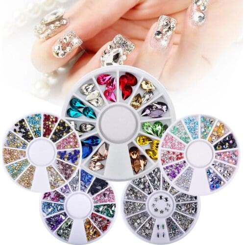 Pose Lynn nail art decorations wholesale nails white diamond disk diamond jewelry hearts 12 AB drill with the turntable