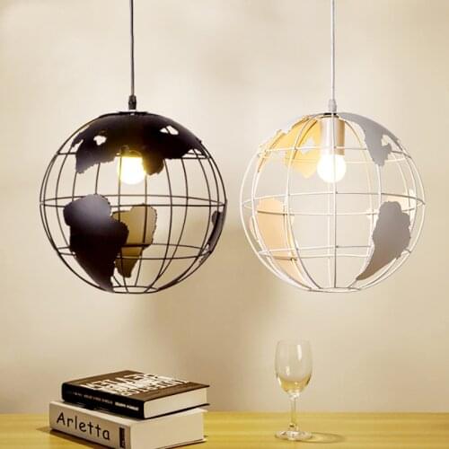 Korean style simple creative art cafe aisle Bedroom Bar Restaurant American globe single-head chandelier
