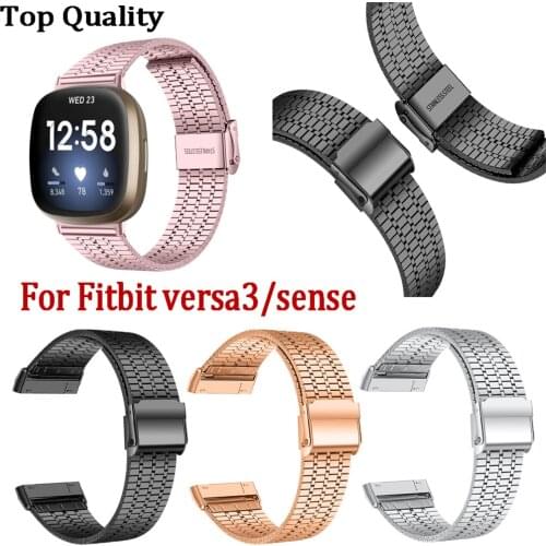 Stainless Steel Smart watch Bracelet Band For fitbit Versa3/Sense Strap Replacement Wrist Watchband For fitbit Versa 3 Wristband