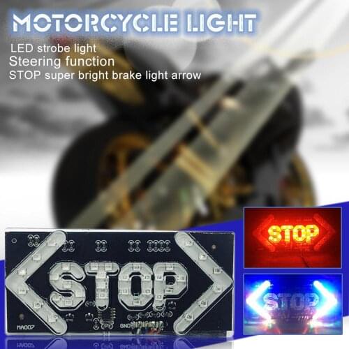 12V Warning Light LED Motorcycle Light Flash STOP Motor Indicator Lamp Brake Turn Signal Driving Taillight