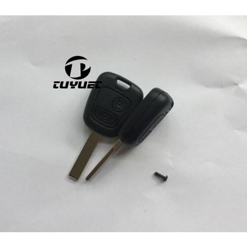 Brand New 2 Buttons Remote Key Shell for Peugeot 307 Car Keys Blank Key Cover Case HU83 Blade with Groove