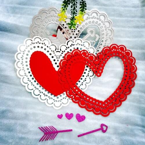 Heart shaped background greeting cMetal Cutting Dies for DIY Scrapbooking Album Paper Cards Decorative Crafts Embossing Die Cuts