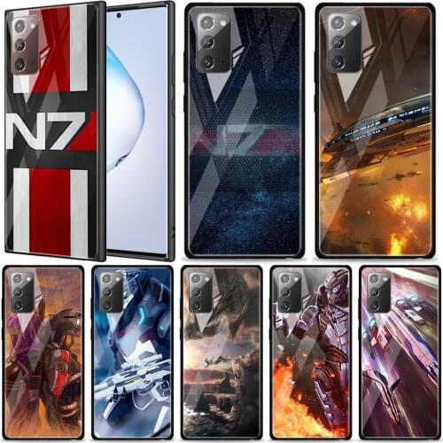 N7 Mass Effect Tempered Glass For Samsung Galaxy Note 20 Ultra 10 9 8 Plus Lite A70 A50 A40 A30 A20 A10 Phone Case