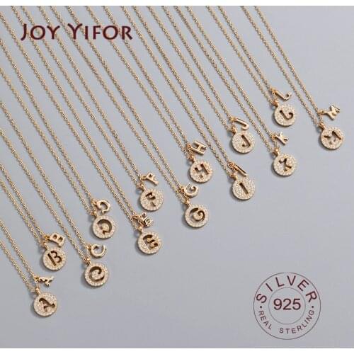 925 sterling silver necklace ladies elegant chain necklace fashion Alphabet sterling silver jewelry round r necklace