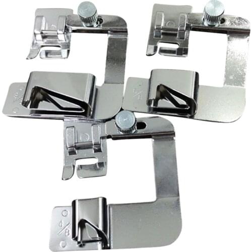 1PC Stainless Steel Domestic Sewing Machine Roller Foot Presser Rolled Hem Feet Set For Brother Singer Sewing Accessories