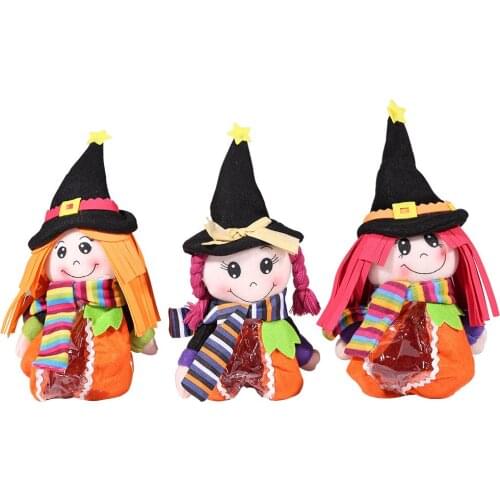 12 PCS Halloween Decoration Candy Bags Witch Doll Trick or Treat Gift Sack for Kids Party Supply Table Ornaments Wholesale XB
