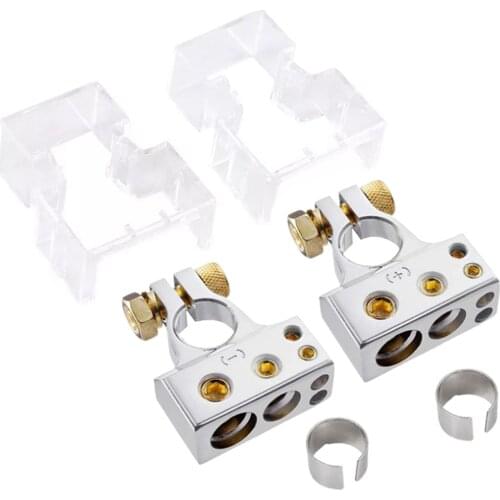 2 Packs Universal High Quality Battery Terminal Clips with 2 Clear Covers