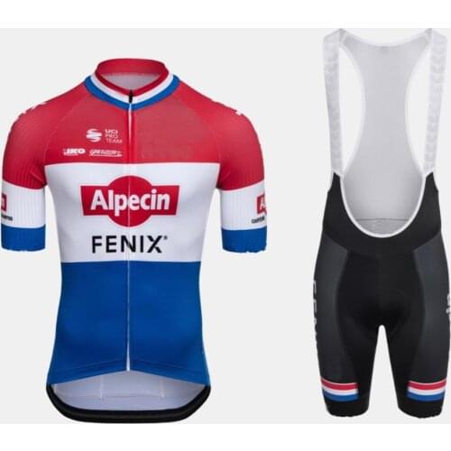 2020 Alpecin Fenix Team Netherland Champion Mens Cycling Jersey Short Sleeve Bicycle Clothing With Bib Shorts Ropa Ciclismo