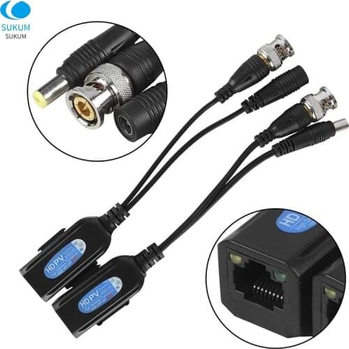 5 Pairs 8MP Coax BNC Video Power Balun Transceiver BNC To RJ45 Connector For Security Camera
