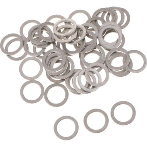 50 Pcs Car Oil Drain Plug Gaskets M14 Fuel Crush Washers/Drain Plug Gaskets Compatible For Mazda 9956-41-400 Car Accessories